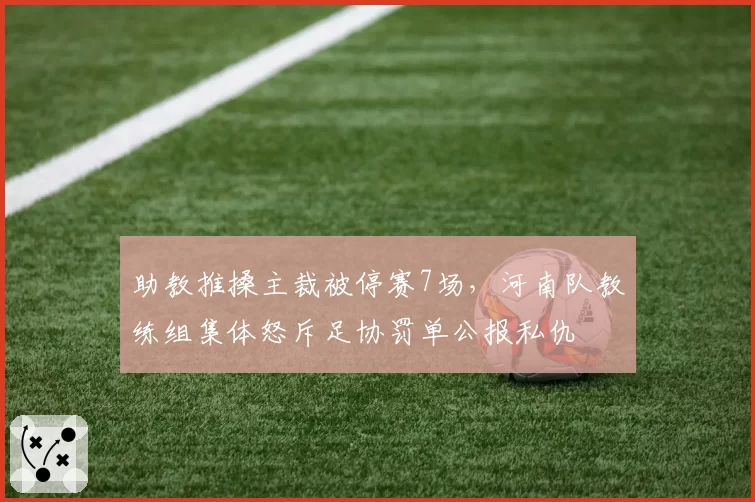 助教推搡主裁被停赛7场，河南队教练组集体怒斥足协罚单公报私仇